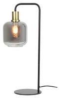 Light & Living Tafellamp 'Lekar', antiek brons+smoke glas