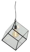 Light & Living Hanglamp 'Xavi', mat zwart+glas