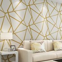 Modern Minimalistisch Geometrisch Patroon Vliesbehang Slaapkamer Woonkamer Behang (Gouden)