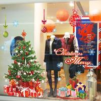 Kerstwinkels Showcase Glas Verwijderbare Stickers Festival Muurstickers Decoratie, Afmeting: 60 x 90cm