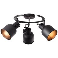 BRILLIANT Lampe, Rolet Spotspirale 3flg sand schwarz, Metall, 3x D45, E14, 18W,Tropfenlampen (nicht enthalten)