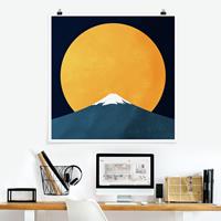 Klebefieber Poster Sonne, Mond und Berge