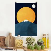 Klebefieber Poster Sonne, Mond und Berge