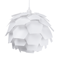 Beliani - Hängeleuchte Weiß Blumenform Zapfen großer Schirm Kinderzimmer Beleuchtung Modernes Design