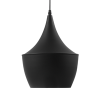 beliani Moderne Hängeleuchte glockenförmiger Lampenschirm schwarz/gold Fraser - Schwarz