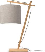 Good & Mojo Tafellamp - ANDES - Bamboe/Linnen - Naturel - Product Kleur: Donker linnen / Product Met gloeilamp: Nee - Donker linnen