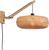 Good & Mojo Wandlamp - PALAWAN - Bamboe - Korte Arm - Naturel - Product Kleur: Naturel / Product Met gloeilamp: Nee - Naturel