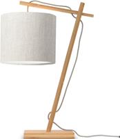 Good & Mojo Tafellamp - ANDES - Bamboe/Linnen - Naturel - Product Kleur: Licht linnen / Product Met gloeilamp: Nee - Licht linnen