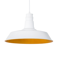 Beliani - Hängeleuchte Weiß und Gelb Metall mit Schirm in Schalenform Modern Industrie Stil für Esszimmer Wohnküche Wohnzimmer - Gelb
