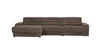 BePureHome Date Chaise Longue Links - Grove Ribstof - Mud - 78x316x162