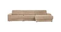 BePureHome DATE CHAISE LONGUE RECHTS GROVE RIBSTOF TRAVERTIN