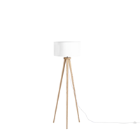 beliani Moderne Stehlampe Polybaumwolle/Holz weiß Nitra - Weiß