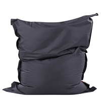 BELIANI Sitzsack Schwarz 140 x 180 cm Indoor Outdoor Stark wasserabweisender Langfristige Volumenstabilität Leicht Gewicht