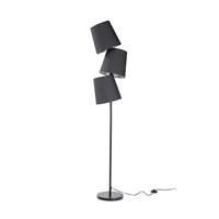 beliani Moderne Stehlampe 3 Lampenschirme Polyester/Metall schwarz Rio Grande - Schwarz