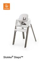 Stokke Steps℃ Stoel Compleet - Beech Wood - White Seat/Hazy Grey Legs