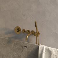 Brauer Gold Edition inbouw badkraan met uitloop en staafhanddouche geborsteld messing PVD