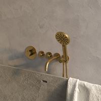 Brauer Gold Edition inbouw badkraan met uitloop en 3 standen handdouche geborsteld messing PVD