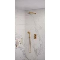 Brauer Gold Edition complete inbouw regendouche set 31 geborsteld messing PVD met 3 standen handdouche, wandarm en 20cm hoofddouche