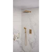 Brauer Gold Edition complete inbouw regendouche set 32 geborsteld messing PVD met 3 standen handdouche, wandarm en 30cm hoofddouche