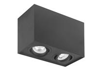 HighLight plafondlamp Maxi Rebel 2 lichts stelbaar rechthoek - zwart