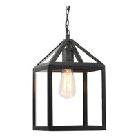 Industriële buiten hanglamp Zwart