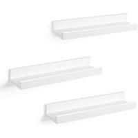 CaliCosy Set van 3 Witte Wandplanken met Rand - L38 cm