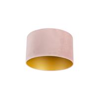 qazqa Velour Lampenschirm pink 35/35/20 mit goldener Innenseite - Rosa