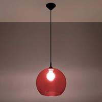 SOLLUX Hanglamp Colour, glazen kap rood