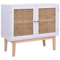 vidaXL Dressoir 88,5x40x80 cm MDF en rattan wit