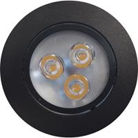 Saniclass verlichtingsset LED 3watt spots met armatuur 3 stuks zwart SD-2016-03