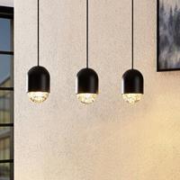 Lucande Amielle hanglamp, 3-lamps, zwart