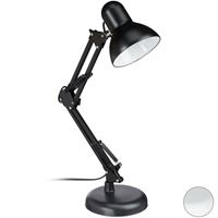 RELAXDAYS Retro Schreibtischlampe, Gelenk-Arm, schwenkbar, Büro Leselampe, Metall, E27, HxBxT: 50 x 27 x 15 cm, schwarz