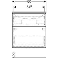 keramag Geberit iCon Set Möbelwaschtisch mit Unterschrank, 2 Schubladen, 60x63x48 cm, 502331, Farbe: Waschtisch: weiß, Korpus/Front: weiß/lackiert