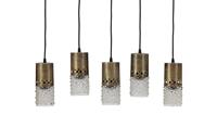 BePureHome Sprinkle Hanglamp 5 Lampen - Glas - Antique Brass - 140x71x10