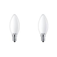 PHILIPS - LED Lamp - Set 2 Stuks - Classic LEDCandle 827 B35 FR - E14 Fitting - 4.3W - Warm Wit 2700K | Vervangt 40W