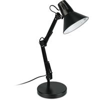 RELAXDAYS Schreibtischlampe, verstellbarer Gelenkarm, schwenkbarer Schirm, E27-Fassung, Retro Büro Tischlampe, schwarz