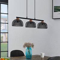 Lindby Louk hanglamp, 3-lamps, zwart