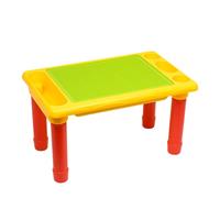 Decopatent Kindertafel Bouwtafel - Speeltafel met bouwplaat (Voor Lego blokken) en vlakke kant - 4 Vakken - Met 310 Bouwstenen