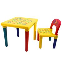 Decopatent ABC Alfabet Kindertafel met Stoel - Speeltafel - Kindertafel en stoeltjes - 1x Tafel en 1x Stoel voor kinderen
