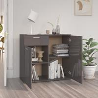 vidaXL Sideboard Hochglanz-Grau 80x36x75 cm Spanplatte 