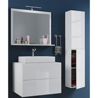 Hioshop LendasL badkamer 80 cm, spiegel, wit.