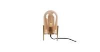 Leitmotiv Tafellamp Glass Bell - Amber bruin, Goud frame - 30x16cm
