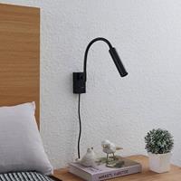 Lucande Anaella LED wandlamp, zwart, 47 cm