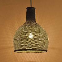 Groenovatie Bamboe Hanglamp, Handgemaakt, Zwart, â40 cm