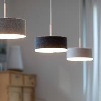 Domus LED hanglamp LARAfelt S, Ø 20 cm, grafiet/wit