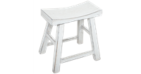 Fine Asianliving Chinese Stool White Glossy W46xD22xH47cm