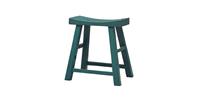 Fine Asianliving Chinese Stool Blue Teal Glossy W46xD22xH47cm