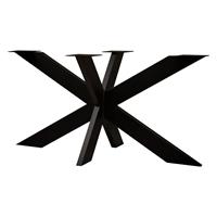 Furniture Legs Europe Zwarte stalen matrix tafelpoot hoogte 72 cm en breedte 140 cm (koker 12 x 4)