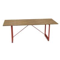 Magis Brut Tisch mit Eichentischplatte Tisch  Maße Tischplatte: 260 x 85 cm Farbe Gestell: rot