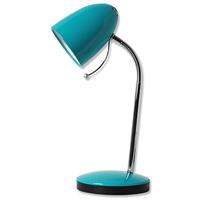 Led Bureaulamp - Aigi Wony - E27 Fitting - Flexibele Arm - Rond - Glans Blauw